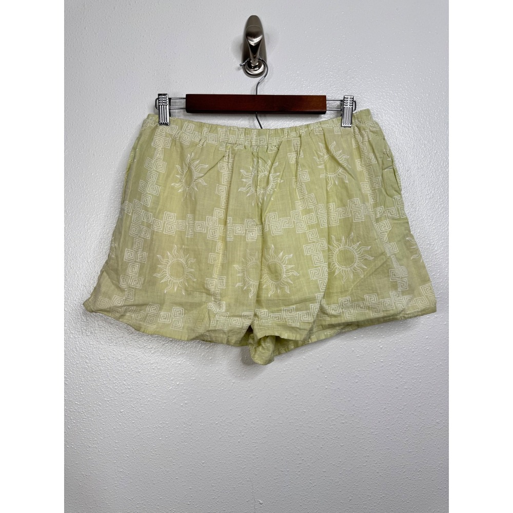 Paper Heart Womens Yellow Sun Geometric Print Cotton Shorts Size 12 Australian